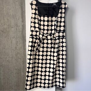 Jessica Howard Retro Polkadot Dress •Size 14•Black & White •Office Chic •Midi